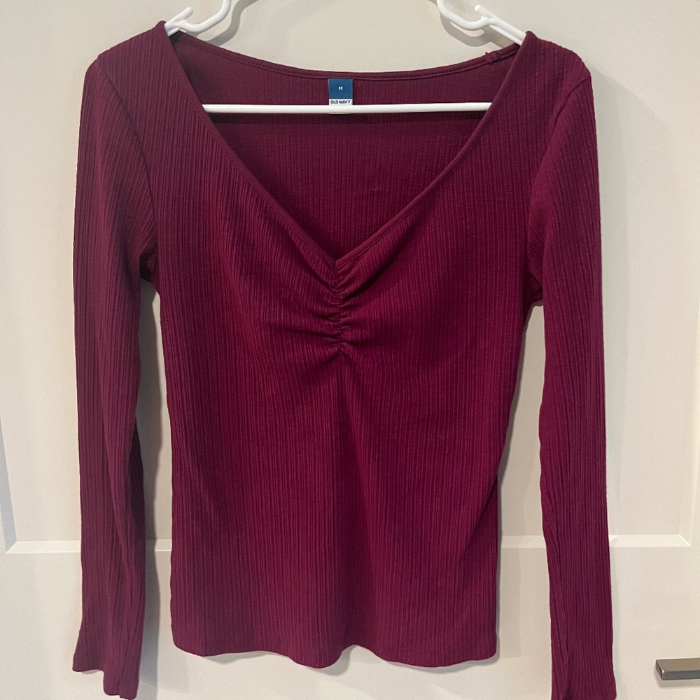 Red/purple long sleeve Old Navy shirt